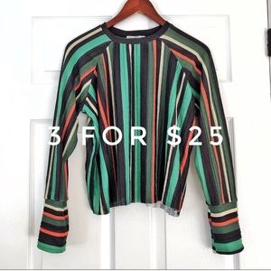 3 FOR $25 Accordion pleated striped Zara top